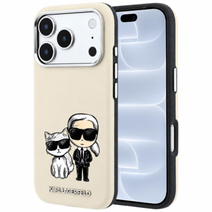 Karl Lagerfeld Smooth Karl & Choupette Bodies Sketch MagSafe - θήκη για Apple iPhone 18 Pro / 17 Pro - Μπεζ