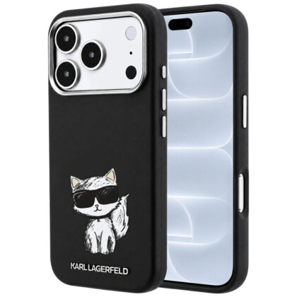 Karl Lagerfeld Smooth Leather Choupette Sketch - θήκη για Apple iPhone 18 Pro / 17 Pro - Μαύρο
