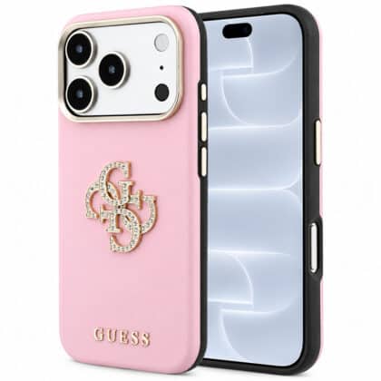Guess Smooth & Big Strass Logo - θήκη για Apple iPhone 18 Pro / 17 Pro - Ροζ