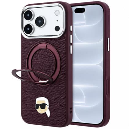 Karl Lagerfeld Karl Lagerfeld με Βάση Ring Stand 360 Karl Head Pin MagSafe - θήκη για Apple iPhone 18 Pro / 17 Pro - Κόκκινο