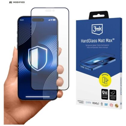 3MK HardGlass Matt Max Προστατευτικό Γυαλί για Apple iPhone 18 Pro
