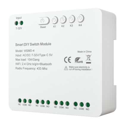 Avatto WSMD-4 32V Μονάδα Έξυπνου Διακόπτη DIY, 4 Καναλιών