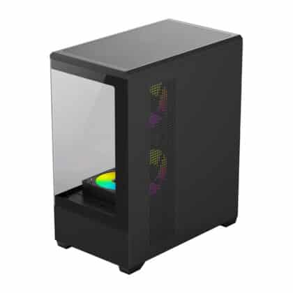 Μαύρη θήκη υπολογιστή DarkFlash C365 Mini Tower με πάνελ από σκληρυμένο γυαλί