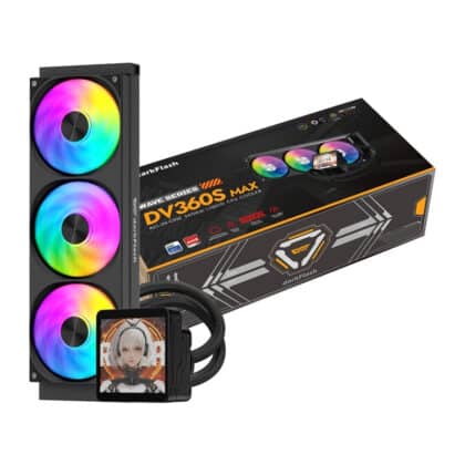 Ψύκτης υδρόψυξης DarkFlash WAVE DV360S MAX 360 mm σε μαύρο χρώμα με μαγνητική οθόνη IPS