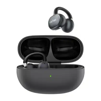 Μαύρα ασύρματα ακουστικά EarFun Clip 2 clip-on ανοιχτού τύπου