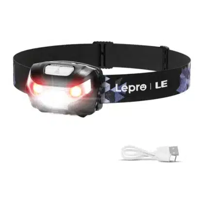 LEPRO 3200008 Φακός Κεφαλής LED, 300 lm, Επαναφορτιζόμενη Μπαταρία 1200 mAh, USB-C