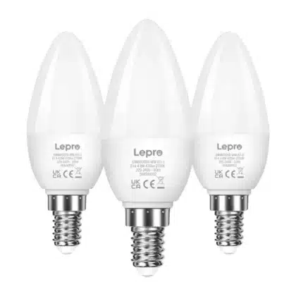 LEPRO 600059-WW-EU-3 Λαμπτήρας LED E14 C37, 4,2 W, 470 lm, 2700 K, Συσκευασία 3 Τεμαχίων