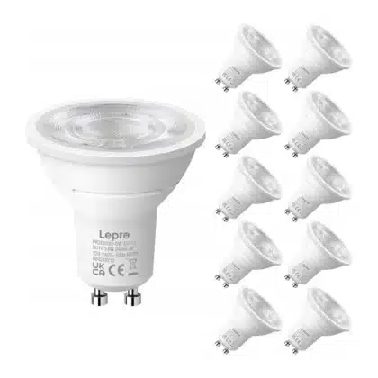 LEPRO 200082-DW-EU-10 Λαμπτήρας LED GU10, 3,6 W, 345 lm, 6500 K, 38°, Ενεργειακή Κλάση E, 10 Τεμ.