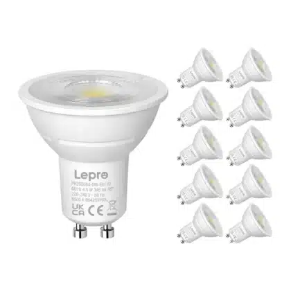 LEPRO 200084-DW-EU-10 Λαμπτήρας LED GU10 Ρυθμιζόμενος, 4,5 W, 345 lm, 6500 K, 38°, 10 Τεμ.