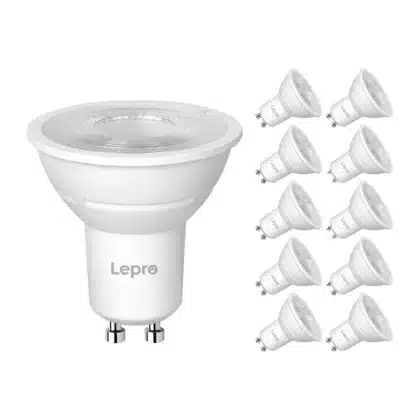 LEPRO 200084-WW-EU-10 Λάμπα LED GU10, Ρυθμιζόμενη, 4,5 W, 345 lm, 2700 K, 38°, Συσκευασία 10 Τεμαχίων