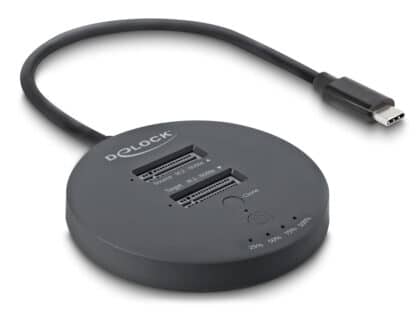 Delock Docking Station M.2 NVMe PCIe SSD 64364, 2 Θέσεων, 20Gbps, Λειτουργία Κλωνοποίησης, Μαύρο