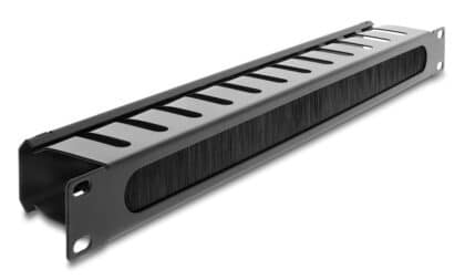 Delock 67628 Διαχείριση Καλωδίων για Rack 19"/1U, Με Βούρτσα Προστασίας, Μεταλλικό, Μαύρο