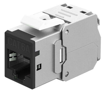 GOOBAY Keystone module RJ45 77943 CAT 6A STP slim toolfree ασημί/μαύρο