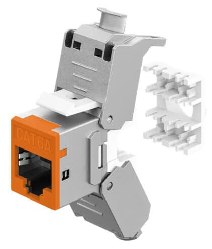 GOOBAY Keystone module RJ45 77947 CAT 6A STP σε ασημί/πορτοκαλί χρώμα