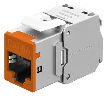 GOOBAY Keystone module RJ45 77947 CAT 6A STP σε ασημί/πορτοκαλί χρώμα