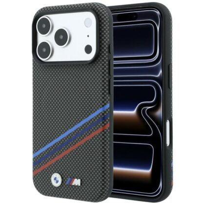 BMW M Quadrille θήκη Kevlar Print Tricolor Lines & Metal Logo MagSafe για iPhone 18 Pro Max / 17 Pro