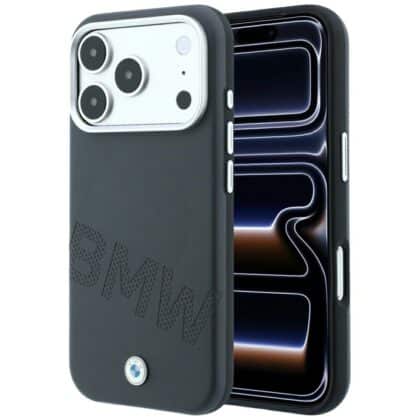 Θήκη BMW Sign Inclined Deboss Letters MagSafe για iPhone 18 Pro / 17 Pro γκρι