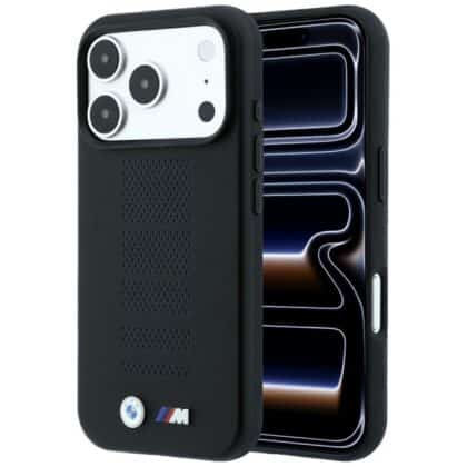 BMW M Blue Perfo Metal Logo MagSafe - θήκη για Apple iPhone 18 Pro / 17 Pro - Μαύρο