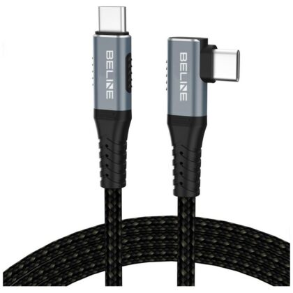 Beline Καλώδιο USB-C Thunderbolt 4 Γωνιακό 1 m, 48V/5A, 40Gbps, 240W, 8K 60Hz, Μαύρο