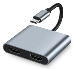 Docking stations – Powertech CAB-UC083 Docking Station USB-C, 2 Θυρών HDMI 4K, Γκρι