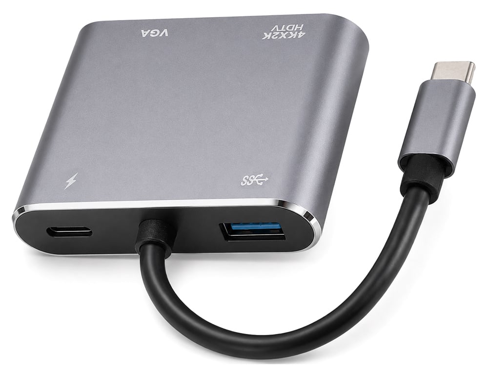 POWERTECH σταθμός σύνδεσης CAB-UC101, 4 θυρών, USB-C, 4K, 100W, γκρι - Image 2