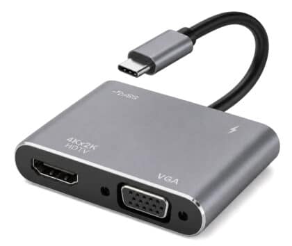 Powertech CAB-UC101 Σταθμός Σύνδεσης, 4 Θύρες, USB-C, 4K, 100W, Γκρι