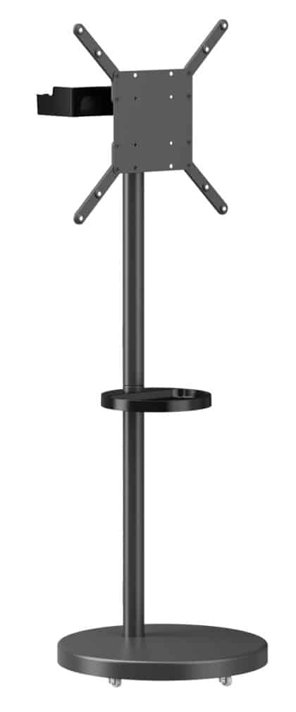 BRATECK FS38-44TWE Βάση Τηλεόρασης Δαπέδου 32-65", Έως 50kg, Με 2 Ράφια, Ροδάκια, Μαύρη