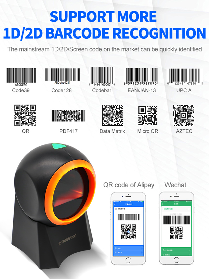 GTCODESTAR GT-8800F επιτραπέζιο barcode scanner 1D & 2D ενσύρματο μαύρο - Image 5