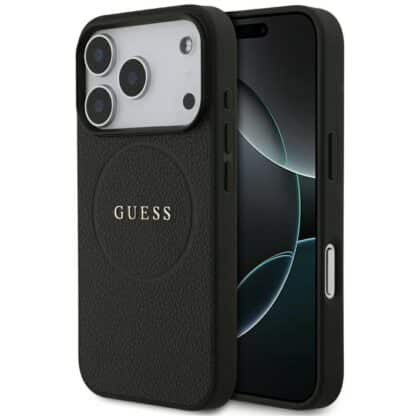 Guess θήκη Grained Gold Ring MagSafe για iPhone 18 Pro / iPhone 17 Pro μαύρο