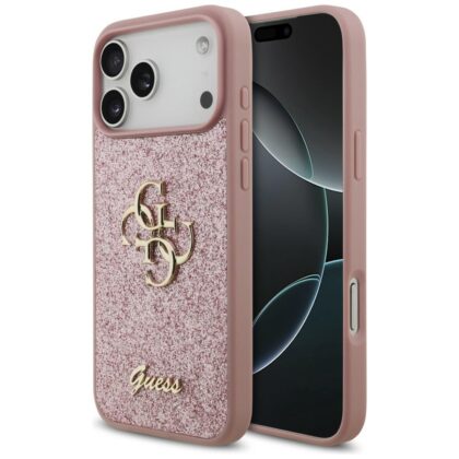 Guess θήκη Fixed Glitter Big 4G για iPhone 18 Pro Max / iPhone 17 Pro Max ροζ