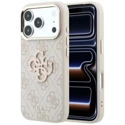 Guess 4G & Big Resin Logo Θήκη για iPhone 18 Pro Max / iPhone 17 Pro Max Ροζ