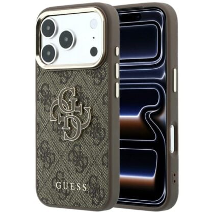 Guess θήκη 4G & Big Resin Logo για iPhone 18 Pro Max / iPhone 17 Pro Max καφέ