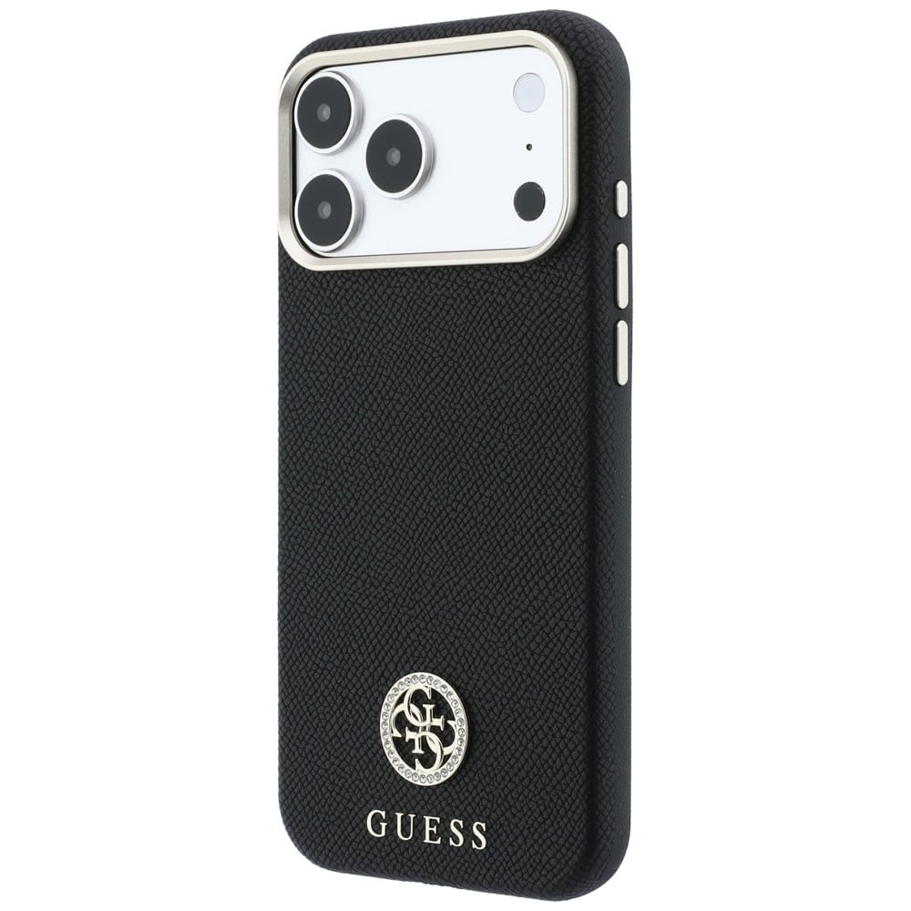 Guess Grained Round Strass Logo MagSafe - θήκη για Apple iPhone 18 Pro Max / 17 - Μαύρο - Image 2