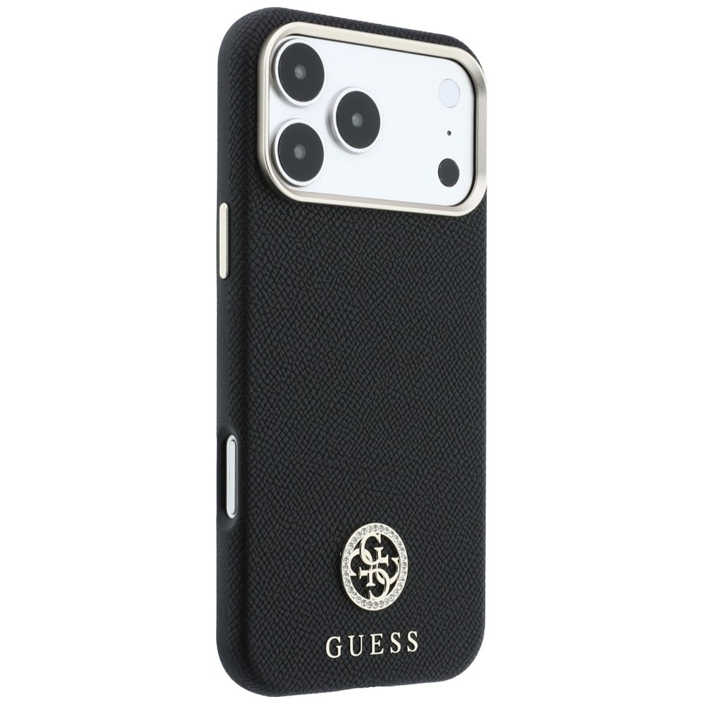 Guess Grained Round Strass Logo MagSafe - θήκη για Apple iPhone 18 Pro Max / 17 - Μαύρο - Image 4
