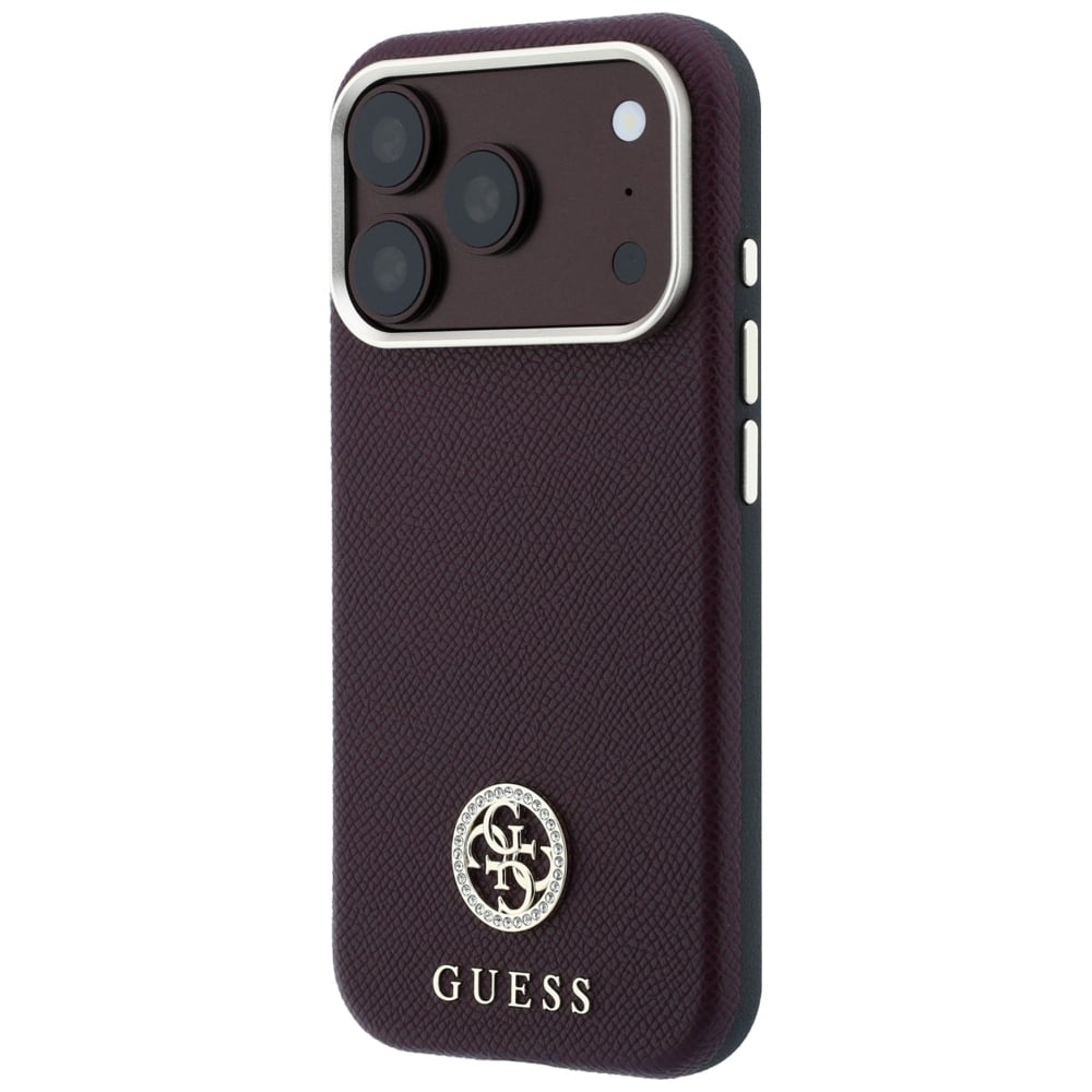 Guess Grained Round Strass Logo MagSafe - θήκη για Apple iPhone 18 Pro Max / 17 - Κόκκινο - Image 2
