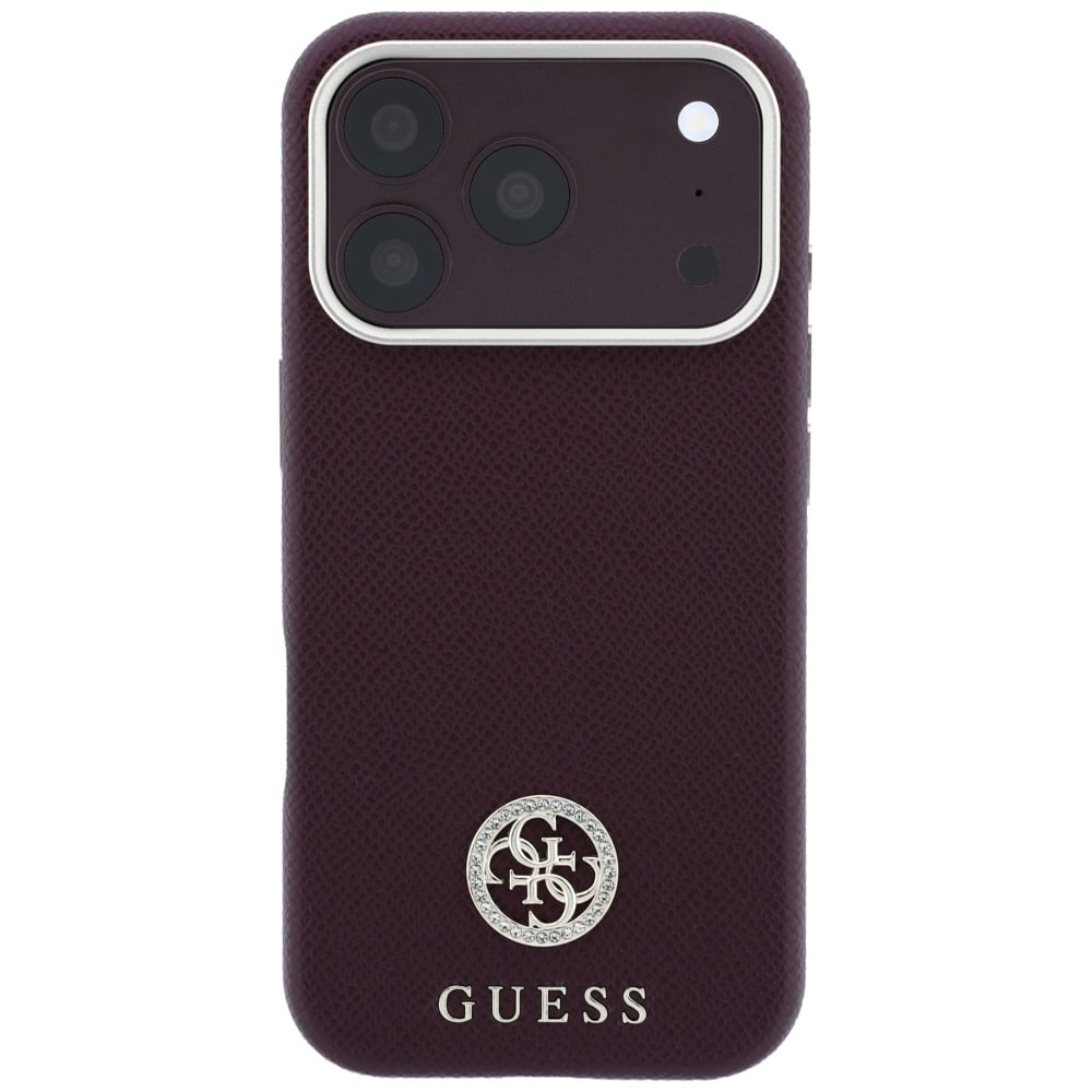 Guess Grained Round Strass Logo MagSafe - θήκη για Apple iPhone 18 Pro Max / 17 - Κόκκινο - Image 3