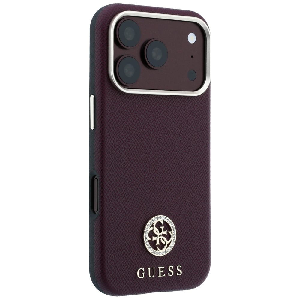 Guess Grained Round Strass Logo MagSafe - θήκη για Apple iPhone 18 Pro Max / 17 - Κόκκινο - Image 4