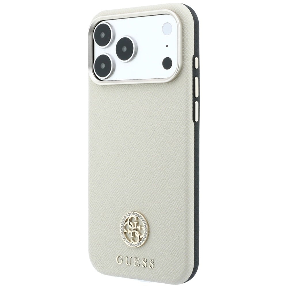 Guess Grained Round Strass Logo MagSafe - θήκη για Apple iPhone 18 Pro / 17 - Μπεζ - Image 2