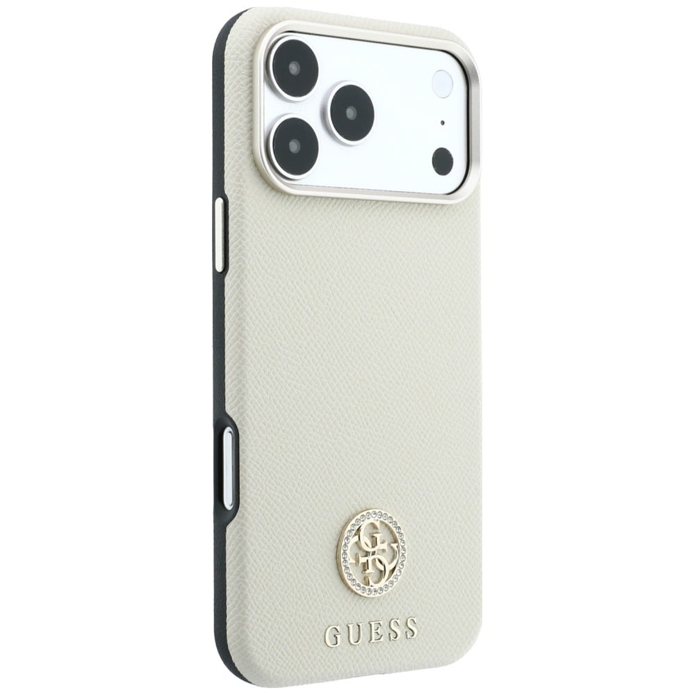 Guess Grained Round Strass Logo MagSafe - θήκη για Apple iPhone 18 Pro / 17 - Μπεζ - Image 4