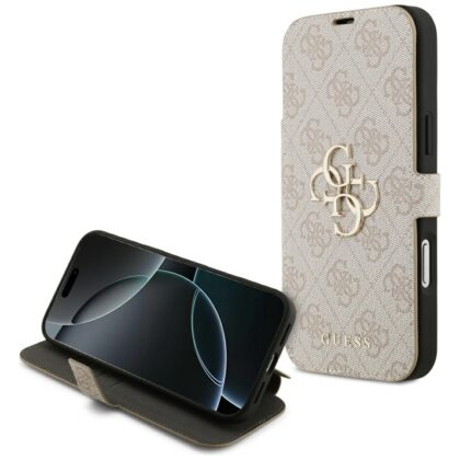 Guess Book 4G Metal Logo θήκη για iPhone 18 Pro Max / iPhone 17 Pro Max Ροζ