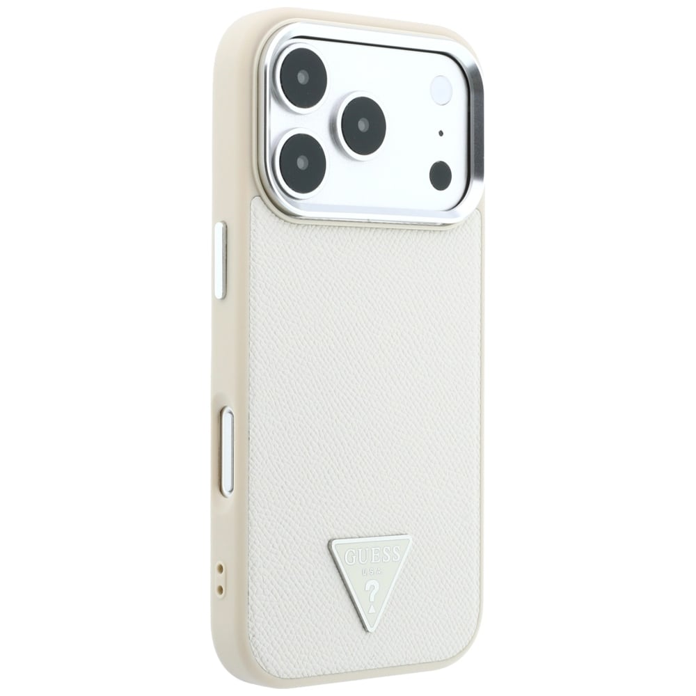 Guess Grained Triangle Logo MagSafe - θήκη για Apple iPhone 18 Pro Max / 17 - Μπεζ - Image 4