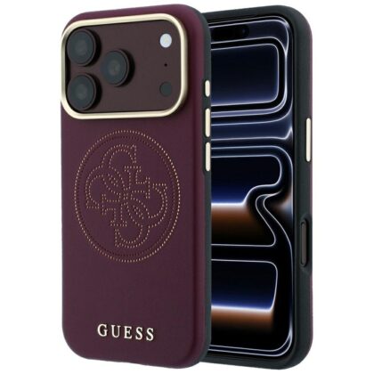 Guess Perforated 4G MagSafe - θήκη για Apple iPhone 18 Pro Max / 17 Pro Max - Μπορντώ