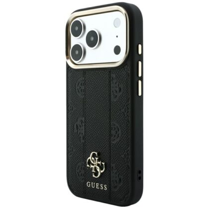 Μαύρη θήκη Guess Stripe Peony 4G Logo με MagSafe για iPhone 17 Pro Max και 18 Pro Max