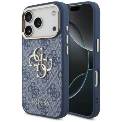 Guess 4G Big 4G Classic Logo θήκη για iPhone 18 Pro μπλε χρυσό