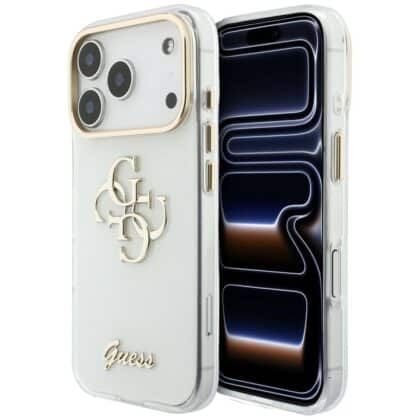 Guess θήκη IML 4G Script Metal για iPhone 18 Pro Max / iPhone 17 Pro Max λευκό