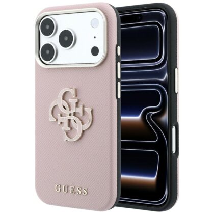 Guess Guess Grained & Big Resin Logo - θήκη για Apple iPhone 18 Pro Max / 17 Pro Max - Ροζ