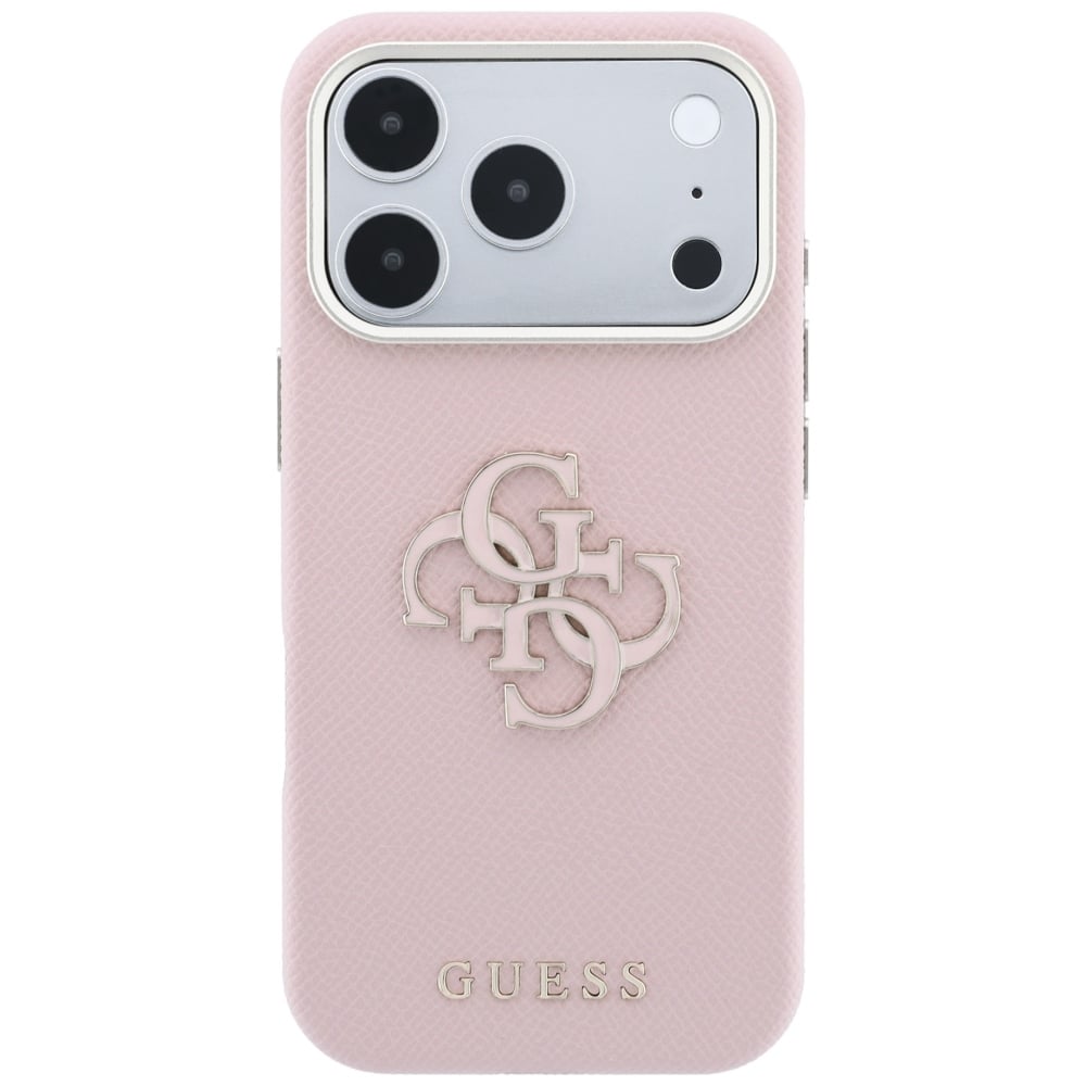 Guess Guess Grained & Big Resin Logo - θήκη για Apple iPhone 18 Pro Max / 17 - Ροζ - Image 3