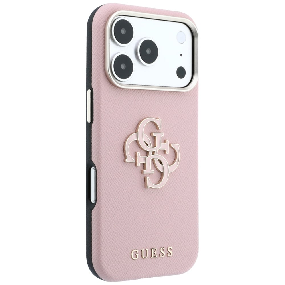 Guess Guess Grained & Big Resin Logo - θήκη για Apple iPhone 18 Pro Max / 17 - Ροζ - Image 4