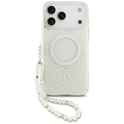 Guess IML Flowers Allover - θήκη για Apple iPhone 18 Pro Max / 17 Pro Max - Λευκό