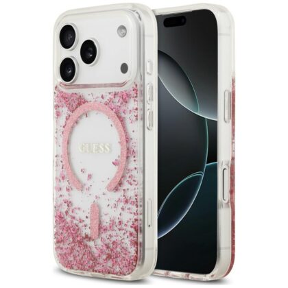 Guess Resin Bottom Glitter - θήκη για Apple iPhone 18 Pro Max / 17 Pro Max - Ροζ